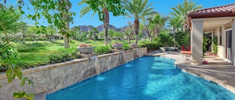 Private Pool & Spa with spectacular mountain and golf course views