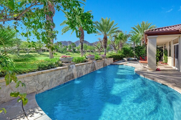 Private Pool & Spa with spectacular mountain and golf course views