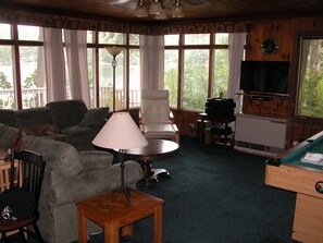 living area overlooking the lake