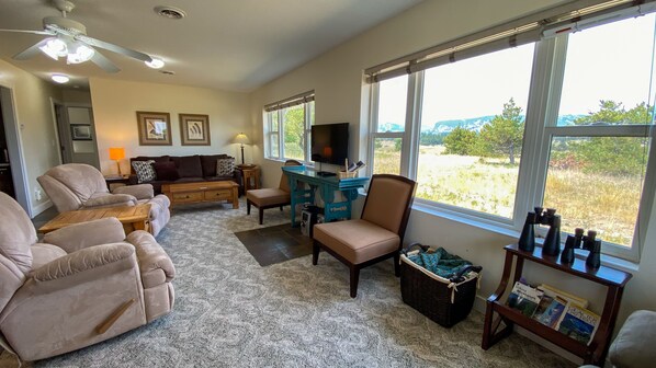 Living room area with view.