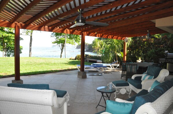 HUGE patio—a perfect spot for coffee in the morning or dining in the evening. 