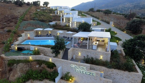 Galini Breeze at evening (drone image - please view our video!)
