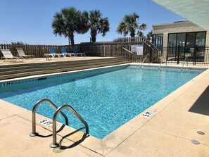 O-Pool Deck - Clean cool water beckons you to dive into the oceanfront pool.