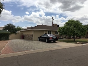 Driveway big enough for travel trailer.