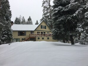Great Winter Fun right in front of the Cabin!