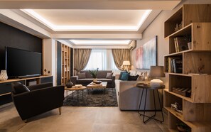 Relax in the spacious, cool living area.
