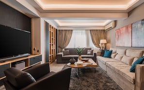Relax in the spacious, cool living area.
