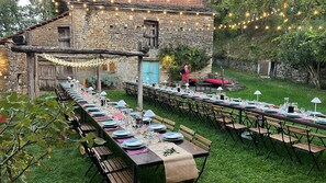 Outdoor banquet area