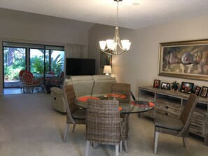 View Dining room into living room