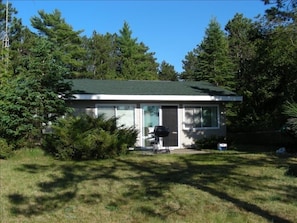 view from the beach of the cottage