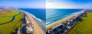 An aerial view of the Pacific Ocean & Nat'l Park Estuary in Imperial Beach.