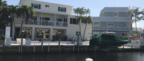 95' of dockage with huge breezy balcony and downstairs living & dining 