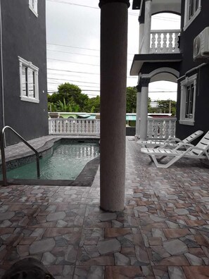 Pool deck!
Pool is shared ........