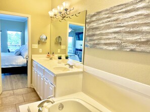 Soak the day away in the massive spa whirlpool 