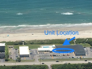 Aerial photo of your unit location within the oceanfront complex.