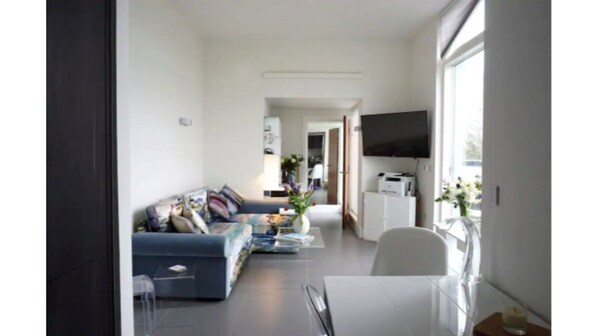 Open Plan Living Room / Kitchen + Balcony, Smart TV, Printer (First Floor of Duplex)
