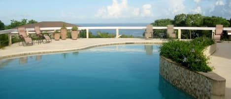 Guests enjoys the ocean views to the west in our elevated pool.  