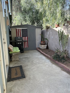 Private patio with BBQ