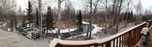 Meadows Creek next to property with observation deck. Late Fall and first snow!