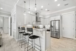 1st Floor Kitchen with Bar Seating for 3