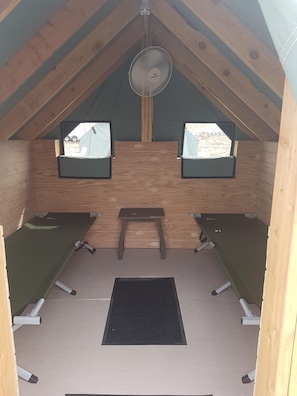 Inside tent