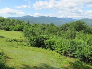 View to Moat Mountains  and Attitash Ski Area, looking southwest  from deck