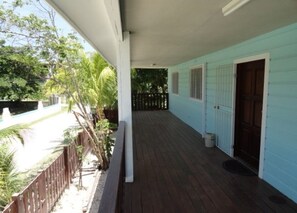 The lovely large balcony facing Hurricane Street