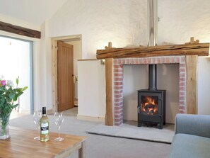 Warming wood burner | Grange Cottage, Harome, near Helmsley