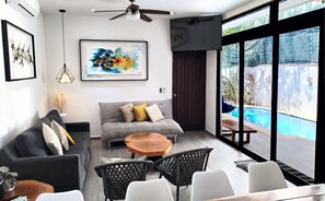 Living room and pool