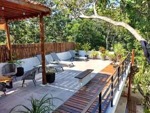 Rooftop terrace overlooking the green areas