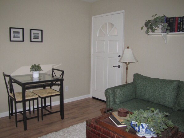 Living room with dining area.