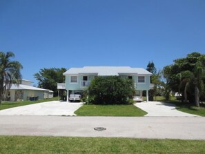 Front view, right half is rental unit.