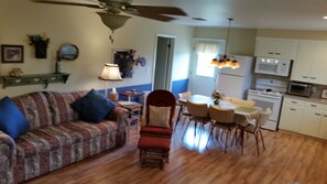 View of the kitchen area from the living room