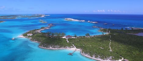 Aerial view of the island