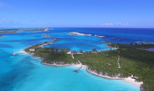 Aerial view of the island