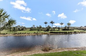 Low level view onto waterway and fairway