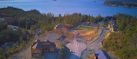 Aerial property view looking North up Lynn Canal