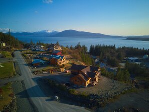 Aerial property view looking South