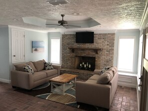 Living area with two couches to allow ample seating. 