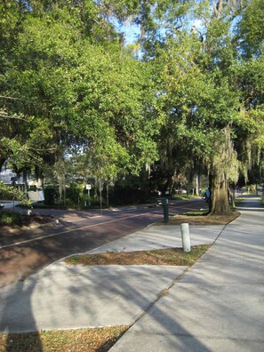 Brick Streets, large sidewalks.