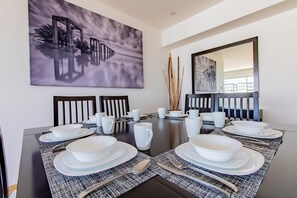 Well-equipped dining room with everything you need