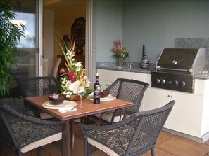 The Lower Private Lanai with Built in Viking Grill