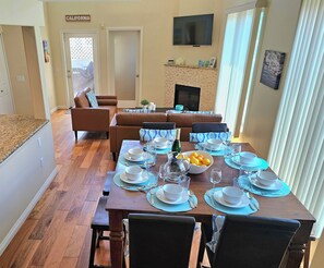 Dining table expands to seat 8 people comfortably 