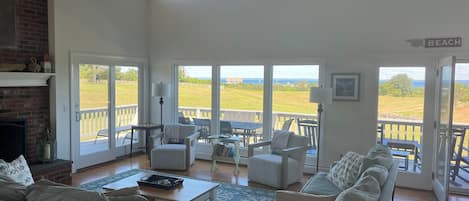 Bright and beautiful family room with new windows to take in the expansive views