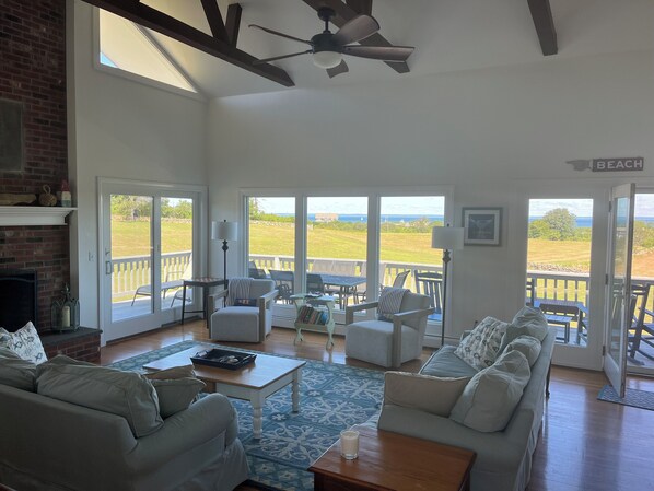 Bright and beautiful family room with new windows to take in the expansive views
