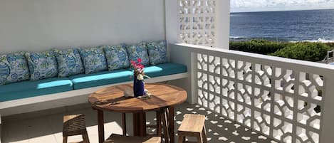 Front Patio Bench with mattress top for those afternoon naps!