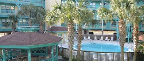 View from front door area common deck walkway.