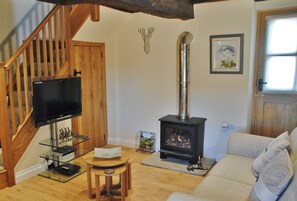 The lounge with stove and smart TV (2 settees)