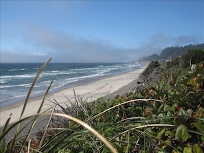 View of the beach from the house and the yard