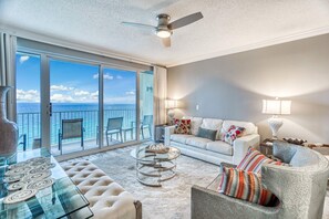 The Expansive Living Room Offers Space to Spread Out